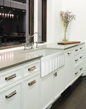 The Franke Farm House Sink Collection, shown here with a fluted front.