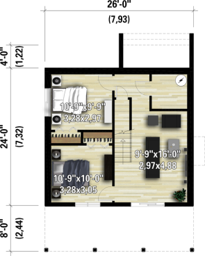 Light-Filled and Modern 25-4933 - Lower Floor Plan