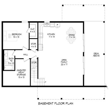 Rustic House Plan with Open Layout 932-611 - Lower Floor Plan