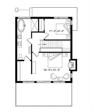 Small House Plan with Balcony 23-2660 - Main Floor Plan