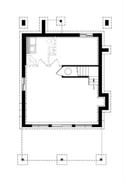 Small House Plan with Balcony 23-2660 - Lower Floor Plan