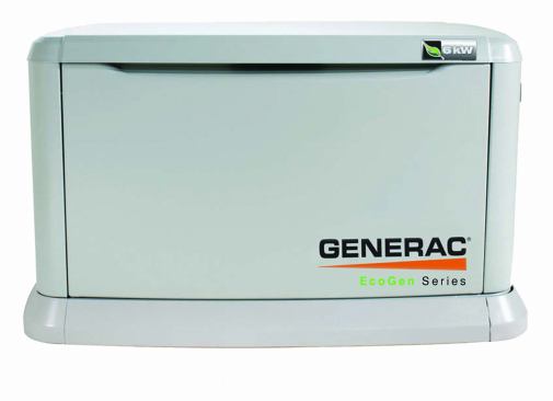 Generac.  The EcoGen backup automatic household generator is designed for off-grid homes. The first automatic unit to be warranted for this type of application, the propane-powered generator works with existing solar or wind systems; if power dips too low, the company says, the inverter charger signals the generator to switch on. The generator has a 6-kW capacity, an operating life of up to 5,000 hours, and a weatherproof enclosure, and it features ultra-quiet operation of 52 dBA. 
www.generac.com. –K.T.