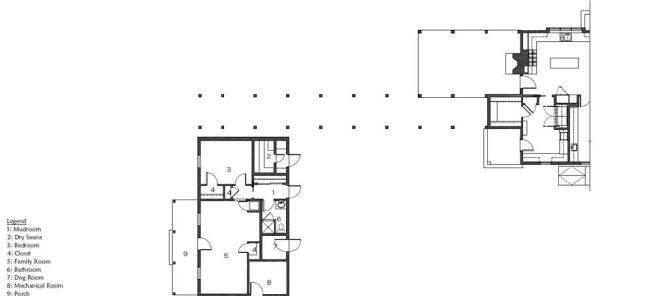 The main house's first floor plan.