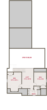 Farmhouse plan with prep kitchen, upper level. See details at Houseplans.com.