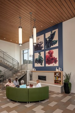 “We consciously made the spaces very youthful and contemporary,” Bohn says. “As residents moved in, they said it’s what they would have wanted to live in at age 20 or 30.”