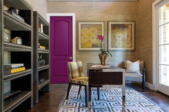 2 Panel Arch-Top Interior Door - Inside, the two-panel molded interior door makes a statement and pays homage to Mediterranean influences with an arched-top panel design in a rich jewel tone.