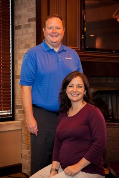 Mike Leckie-Ewing,&nbsp;vice president of organizational development, with human resources coordinator Kelly Sumey.