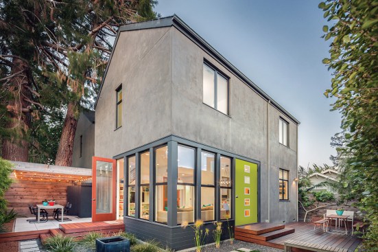 Utilizing bright-colors and door designs with clean straight lines and smooth finishes define the modern, industrial Urban trend.