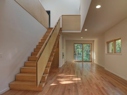 Wood trim was sourced from a demolished Michigan barn.