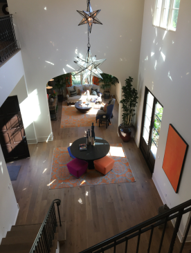 A Meridian Interiors-designed foyer in one of the showcase properties at the New Home Company's Coral Crest neighborhood at Crystal Cove.