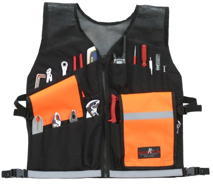 Paktek's zip-up Toolpak ToolVest has a multitude of pockets and can expand up to 62 inches.