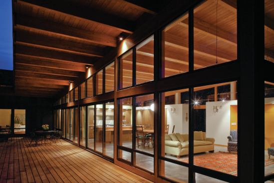 Large overhangs on the south create an outdoor room.