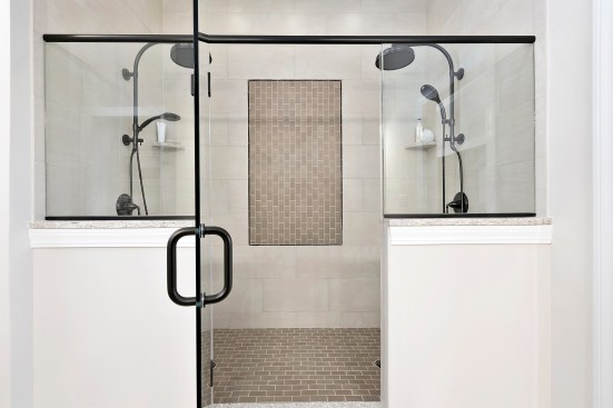 The consensus among Ashton Woods’ design studio managers is that tubs are overwhelmingly being replaced by large showers in the master.
