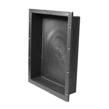 Tile Redi  You need to create a niche, but you don’t want to frame one in. No sweat. This prefab niche is ready to accept tile and offers leak-proof protection. The box simply installs on the studs and is ready to go. It comes in several styles and sizes.&nbsp;
www.tileredi.com.