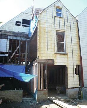 The rear façade. Much of this was removed to make way for the new addition. 