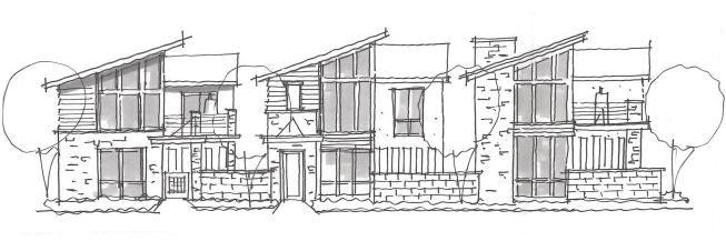 The Contemporary’s rooflines could slant the other way to accommodate solar panels or capture sunlight.