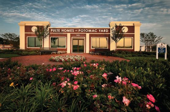 The Potomac Yard sales center began life as a plain triple-wide mobile home.