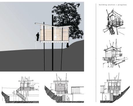 But Tom Preis was game. The builder had worked with Kempel before, and as soon as he saw the architect’s drawings, Preis knew he wanted to build the tree house. “In over 25 years of being in the business, I’d never seen anything like this,” he recalls. “It didn’t scare me—I just realized it would take time.”  