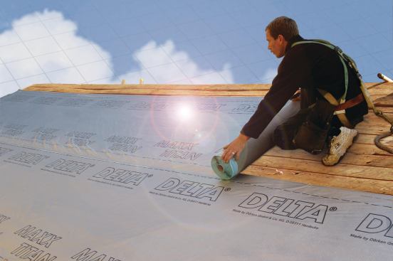 MAXX TOP: MAXX TITAN is a waterproof membrane that allows roofs to breathe. It has a shiny silver coating that reflects up to 50 percent of radiant energy, helping keep homes cooler in the summer and warmer in the winter, and features a bottom sponge-like layer that protects wood roof rafters and sheathing by absorbing excess moisture.  Cosella-Dorken Products. 888-433-5824. www.cosella-dorken.com.