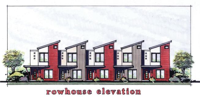 Contemporary elevations have jaunty rooflines and compose basic builder materials in fresh ways. 