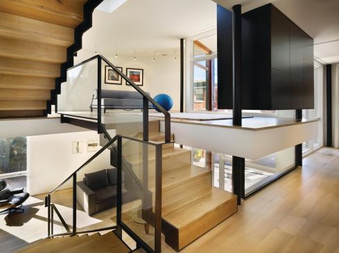 CUSTOM HOME  January-February 2012&nbsp;  Internal Logic  A Philadelphia city house rethinks the suburban split.    Blackened oak storage consoles double as room dividers throughout the house.