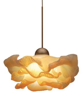 Much more than your standard LED pendant, the Brittany offers a floral feast for the eyes in layers of Italian opaline glass. W.A.C. Lighting. 800-526-2588. 
www.waclighting.com.&nbsp;
