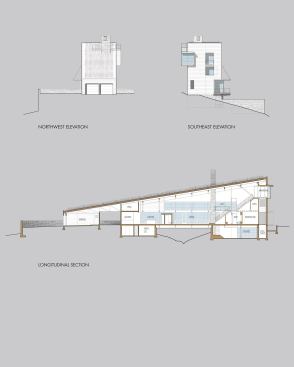 Elevation and section.