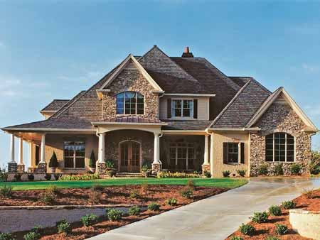 No. 7: Full House Designed for a large family, this plan offers an extensive kitchen, opening onto an informal dining area. It also offers plenty of outdoor space, with a wraparound porch as well as three additional porches, one of them screened. It comes in at 4,012 square feet. For more images and&nbsp;information, click 
here.