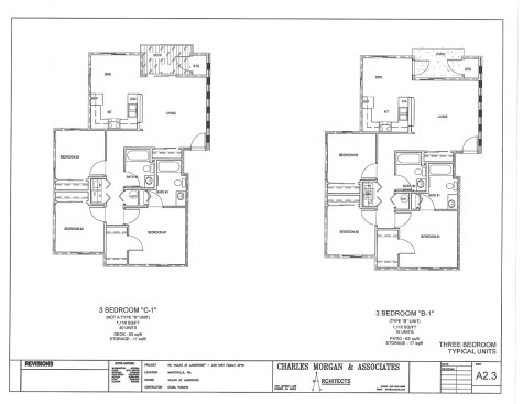 Typical three-bedroom units.